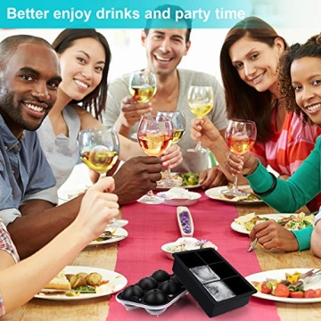 Ticent Ice Cube Trays - Silicone Sphere Molds for Cocktails