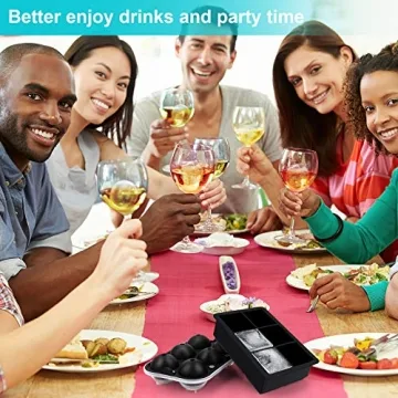 Ticent Ice Cube Trays - Silicone Sphere Molds for Cocktails