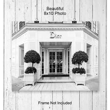 Glam Wall Decor Photo of Christian Dior Store - High Fashion Design Wall Art Picture - Designer Decor - Glamour Art Gift for Women - Designer Fashion Luxury Couture Home Decoration Poster 8x10