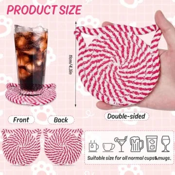 Cat Ear Drink Coasters Set – Fun & Functional Home Decor