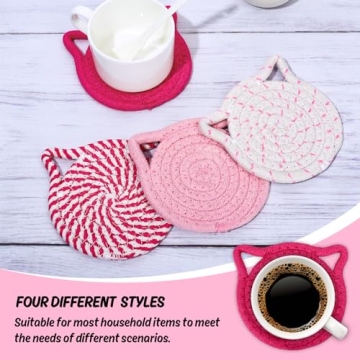 Cat Ear Drink Coasters Set – Fun & Functional Home Decor