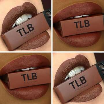 The Lip Bar - Nonstop Liquid Matte Lipstick, Savage (Chocolate Red-Brown) - High Pigment - One Swipe...