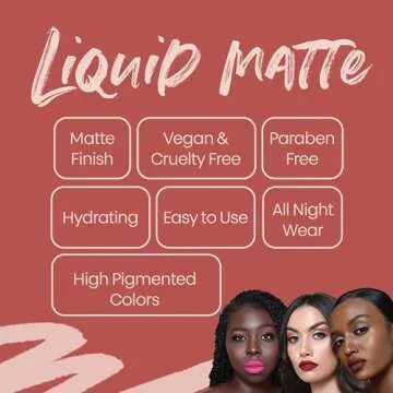 The Lip Bar - Nonstop Liquid Matte Lipstick, Savage (Chocolate Red-Brown) - High Pigment - One Swipe - Long Lasting - Jojoba Oil & Vitamin E - Vegan & Cruelty Free - Makeup & Cosmetics - .24 fl oz
