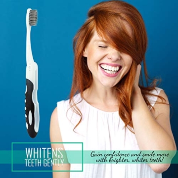 Lingito Foldable Travel Toothbrush with Charcoal Bristles 3-Pack