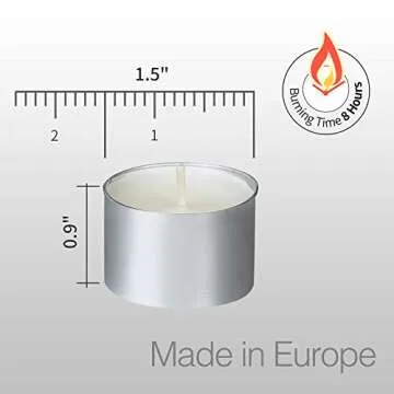 HomeLights Unscented Tealight Candles - 100 Pack, 8hr Smokeless White Votive Candles for Shabbat, We...