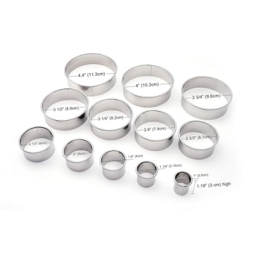 SurgeHai 12 Piece Round Cookie Cutter Set for Baking