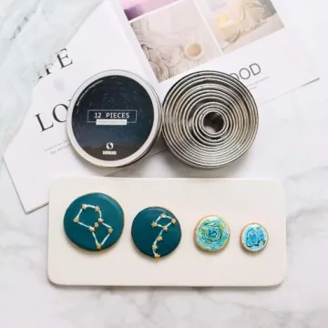 SurgeHai 12 Piece Round Cookie Cutter Set for Baking