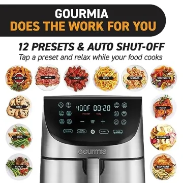 Gourmia 8 Quart Air Fryer with 12 Cooking Presets