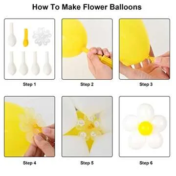 Daisy Flower Balloons DIY Kit for Party Decorations