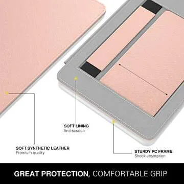 MoKo Case Fits 6" Kindle Paperwhite (10th Generation, 2018 Releases), Lightweight PU Leather Cover Stand Shell with Hand Strap for Amazon Kindle Paperwhite 2018 E-Reader - Rose Gold