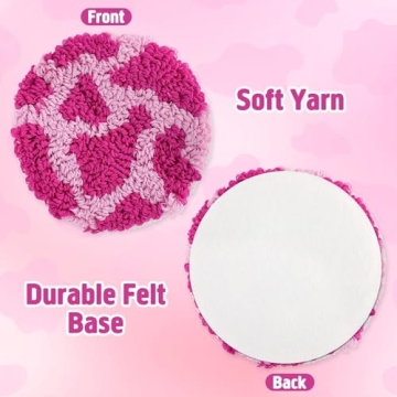 Preppy Tufted Coasters Set Smiling Face Cute Heart Pastel Decor