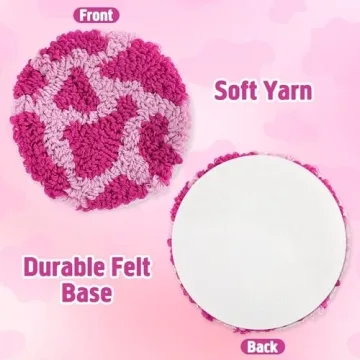 Preppy Tufted Coasters Set Smiling Face Cute Heart Pastel Decor