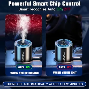 Smart Car Air Freshener,Car Air Freshener Diffuser with Starry Sky Projection and 50ml Perfume, 3 Mode Adjustable Rechargeable Car Aroma Diffuser,Auto On/Off Intelligent Car Diffuser,Cologne1