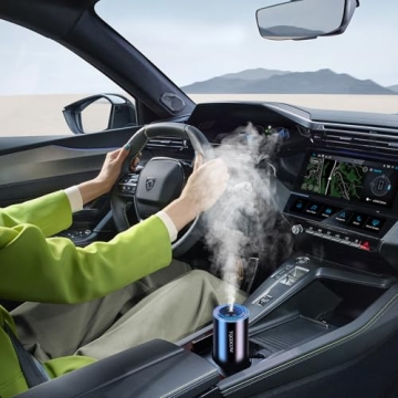 Smart Car Air Freshener,Car Air Freshener Diffuser with Starry Sky Projection and 50ml Perfume, 3 Mode Adjustable Rechargeable Car Aroma Diffuser,Auto On/Off Intelligent Car Diffuser,Cologne1