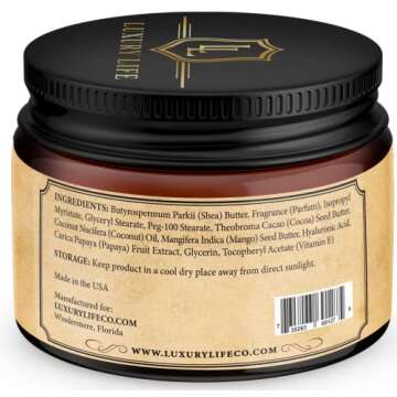 LUXURY LIFE BUTTER - Irresistibly Scented Body Butter with Hyaluronic Acid for Ultimate Moisture. Luxurious Natural Fragrance. Hydrates for a Non-Greasy Glamorous Glow (Island Passion, 8 oz)