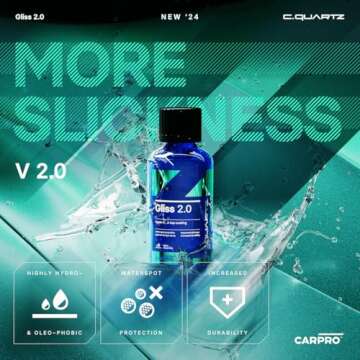 CARPRO Gliss 2.0 - Ceramic Coating for Cars - Extreme Slickness & Water Spot Protection w/Microfiber...