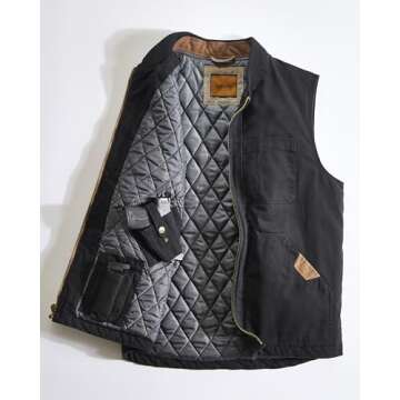 Venado Concealed Carry Vest for Men - Built-in Left and Right Handed Holster (Black, XX-Large)