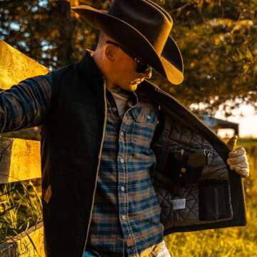 Venado Concealed Carry Vest for Men - Built-in Left and Right Handed Holster (Black, XX-Large)