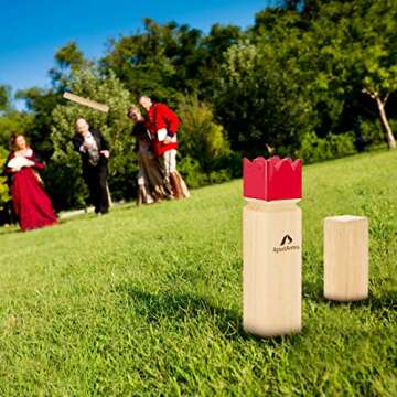 ApudArmis Kubb , Viking Chess Outdoor Clash Toss Yard Game with Carrying Case - Rubber Wooden Backyard Lawn Games Set for Teenagers Adults Family