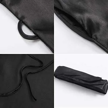 Mignon Cromwell Women's Pure Color Satin Kimono Robe Short Bridesmaids Robe Dressing Gown