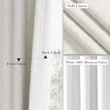Joywell Cream Ivory 100% Blackout Curtains - Elegant Drapes