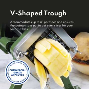 New Star Food Service 42313 Commercial Restaurant French Fry Cutter with Suction Feet, 1/2-Inch