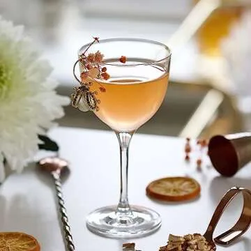 HISTORY COMPANY The Original Nick & Nora Crystal Coupette-Style Glass – Iconic 2-Piece Set of Vintage-Inspired Barware for Craft Cocktails (Gift Box Collection)