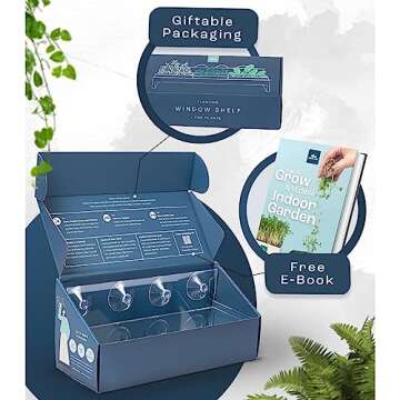 Urban Leaf Window Shelf for Plants, Window Sill Extender for Plants, Bathroom or Kitchen Acrylic Shelving, Declutter Your Spices, Herbs, Toiletries and Plants