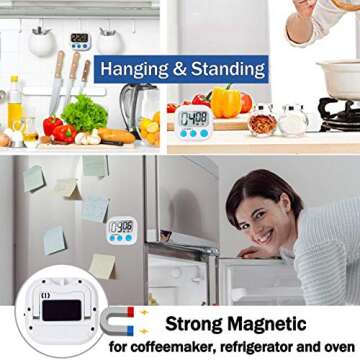 Big Digit Digital Kitchen Timers Loud Alarm Magnetic Stand