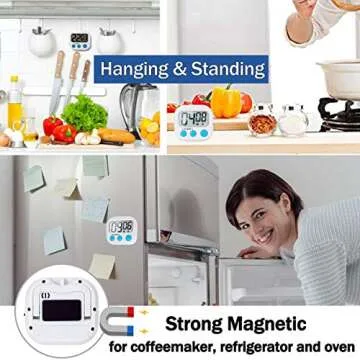 Big Digit Digital Kitchen Timers Loud Alarm Magnetic Stand