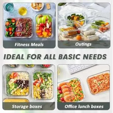 VERONES 30 Pieces Glass Meal Prep Containers Set, Airtight Glass Lunch Containers, Stackable Glass Food Storage Containers with Lids, for Microwave, Oven, Freezer & Dishwasher Friendly,White