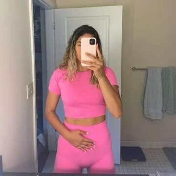 IWEMEK Women's Yoga Workout Sets with Tummy Control