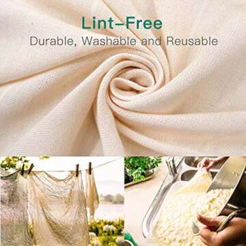 Grade 90 Cheesecloth - 36 Sq Feet, Reusable Cooking Essential