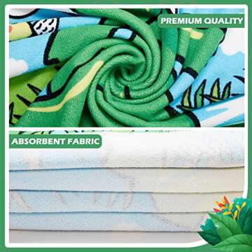 Cute 3 Pack Kids Hooded Bath Beach Towels for Ages 1-7