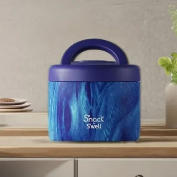 S'nack by S'well Insulated Food Container 24 Oz Azure Forest