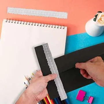 DREMISI 2Pcs 8.4 Inches Irregular Edges Ruler Measuring Embossing Ruler Deckle Edge Ruler Paper Ripper Ruler Paper Tearing Ruler Metal Cutting Dies for Cards Making Scrapbooking School Office Supplies