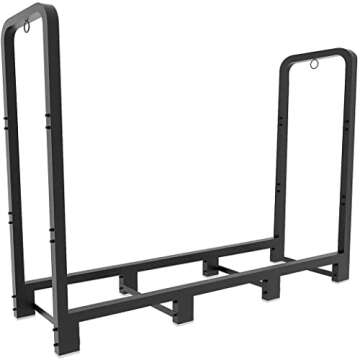 Artibear 4ft Outdoor Firewood Rack, Upgraded Adjustable Heavy Duty Logs Stand Stacker Holder for Fir...