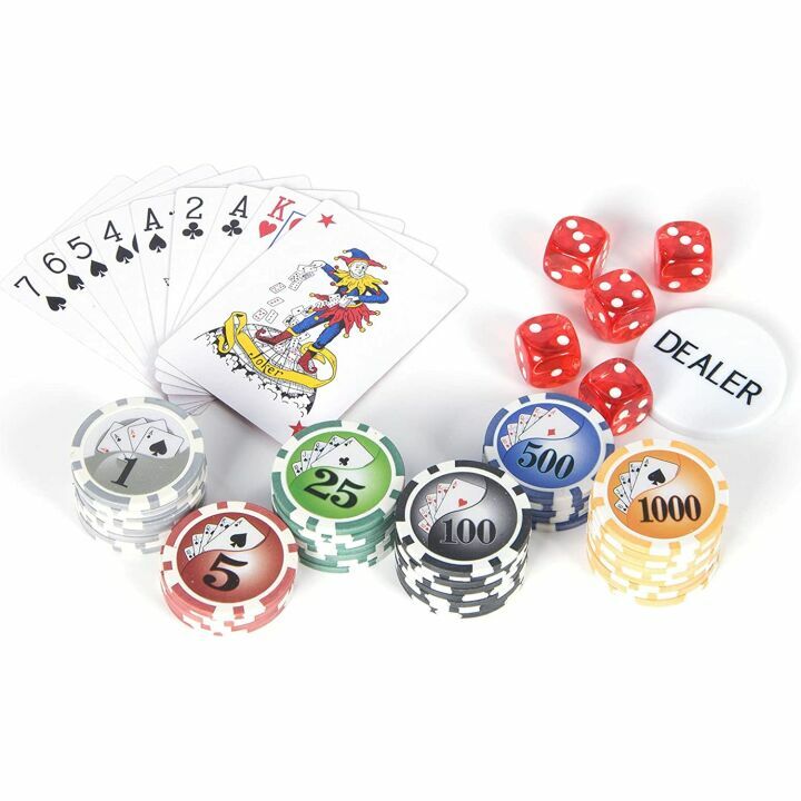 ZOOCEN 300PCS Poker Chips with Leather Case
