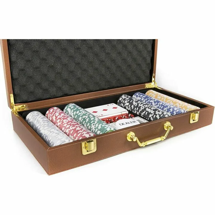 ZOOCEN 300PCS Poker Chips with Leather Case