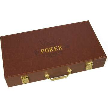ZOOCEN 300PCS Poker Chips with Leather Case