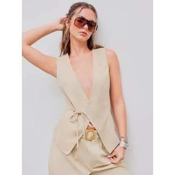 Shop CIDER Linen-Blend V-Neck Vest for Effortless Style