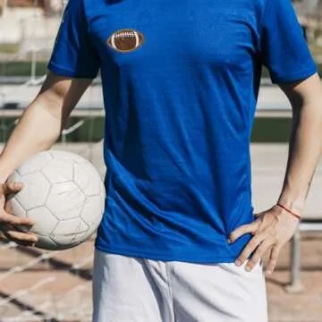 Football Iron On Patches 10 PCS Football Patch Football Embroidered Patches Dark Brown Embroidered Applique Decoration Sewing Patches for Clothes Jeans Jacket Hat Dress DIY Accessories （2.2×1.4 Inch）