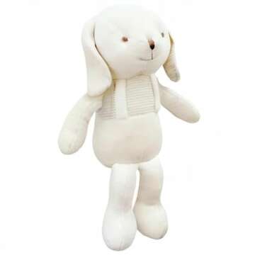 Super Soft Organic Cotton Baby First Friend (Hello! Puppy) Attachment Doll for Baby, Pillow Buddy, Plush Animal Toys, Organic Toys, Stuffed Animal Puppy 12.5 inches, Perfect