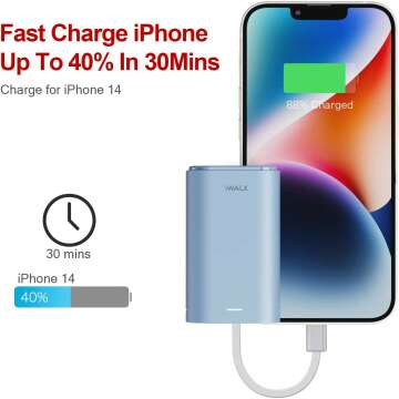 iWALK Portable Charger 9000mAh with Built-in Cable