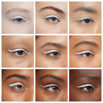 FAEYLI MAKEUP Ultra-Fine Felt-Tip or Microtip Liquid Eyeliner Pen White Waterproof Quick Drying Formula,021 Fl. Oz