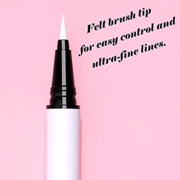 FAEYLI MAKEUP Ultra-Fine Felt-Tip or Microtip Liquid Eyeliner Pen White Waterproof Quick Drying Formula,021 Fl. Oz