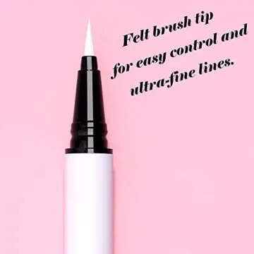 FAEYLI MAKEUP Ultra-Fine Felt-Tip or Microtip Liquid Eyeliner Pen White Waterproof Quick Drying Formula,021 Fl. Oz