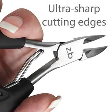 Zizzili Basics Toenail Clippers for Thick or Ingrown Toenail - Large Handle for Easy Grip + Sharp Stainless Steel - Best Nail Clipper & Pedicure Tool for Seniors - Maintain Healthy Nails with Ease