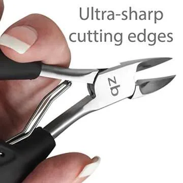 Zizzili Basics Toenail Clippers for Thick or Ingrown Toenail - Large Handle for Easy Grip + Sharp Stainless Steel - Best Nail Clipper & Pedicure Tool for Seniors - Maintain Healthy Nails with Ease
