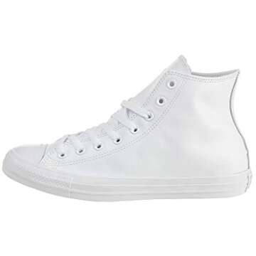 Converse Chuck Taylor All Star Leather Sneakers, White Monochrome, 12.5 US Women/10.5 US Men
